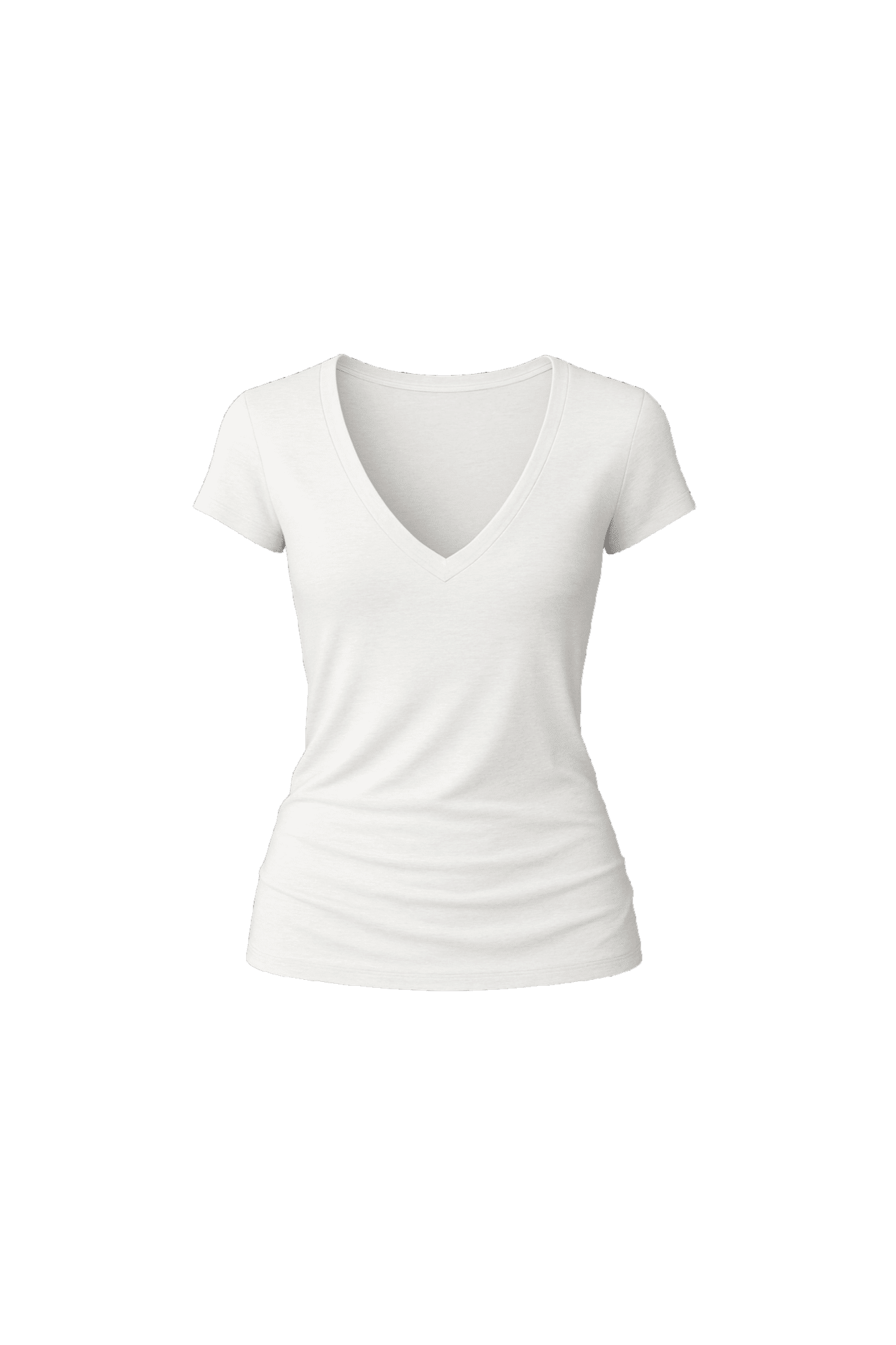 V-Neck T-Shirt - Heathered White - EMMYDEVEAUX